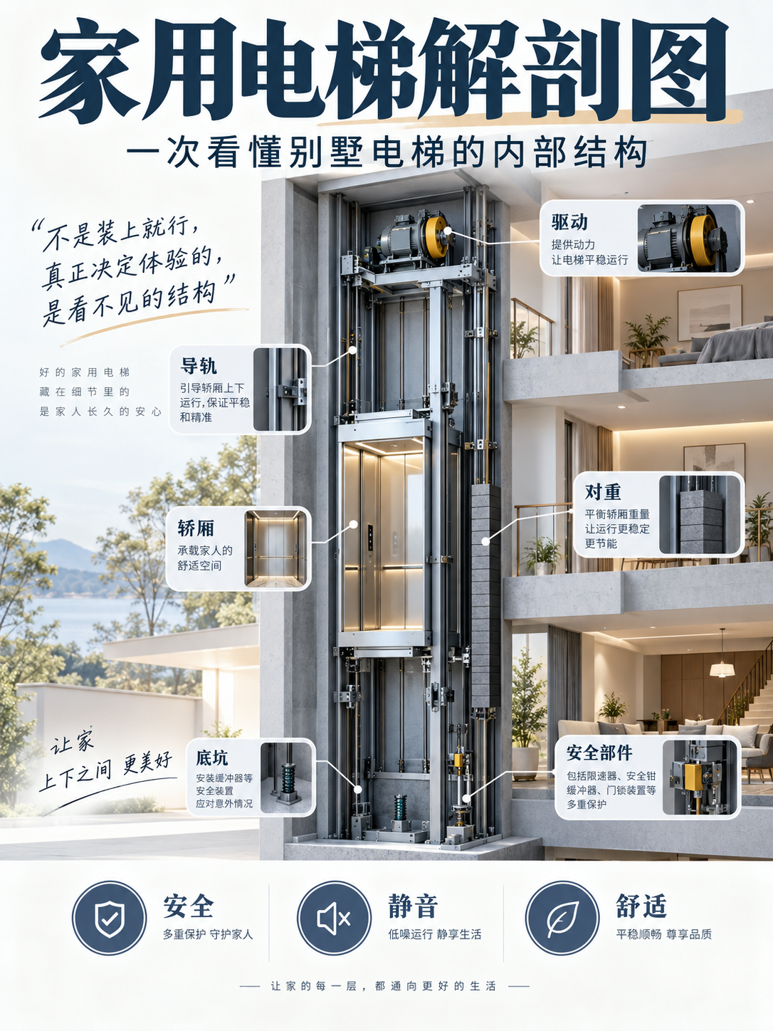 石家庄家用电梯里面到底藏了什么？一张图拆给你看